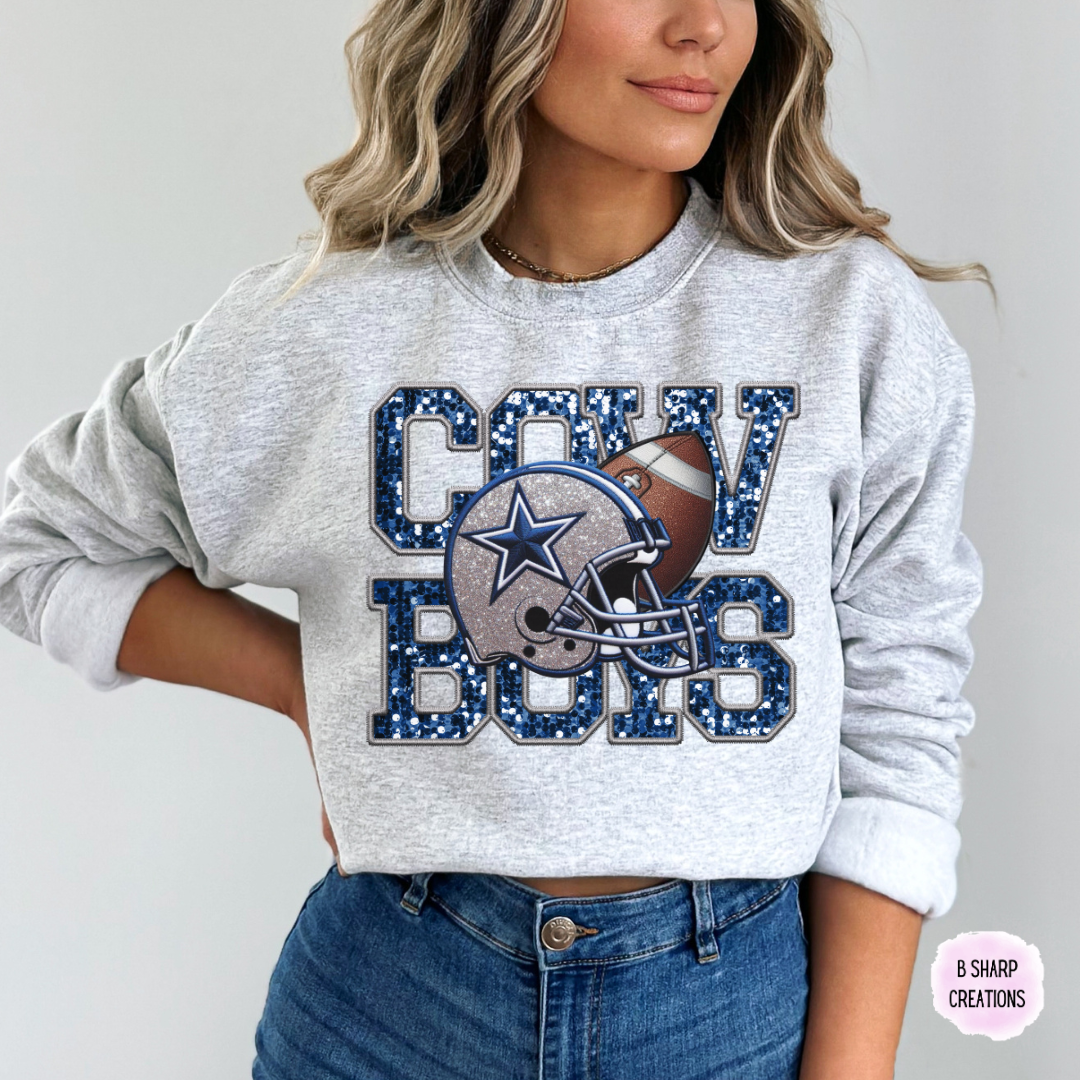 Cowboys Faux Sequins Sweatshirt